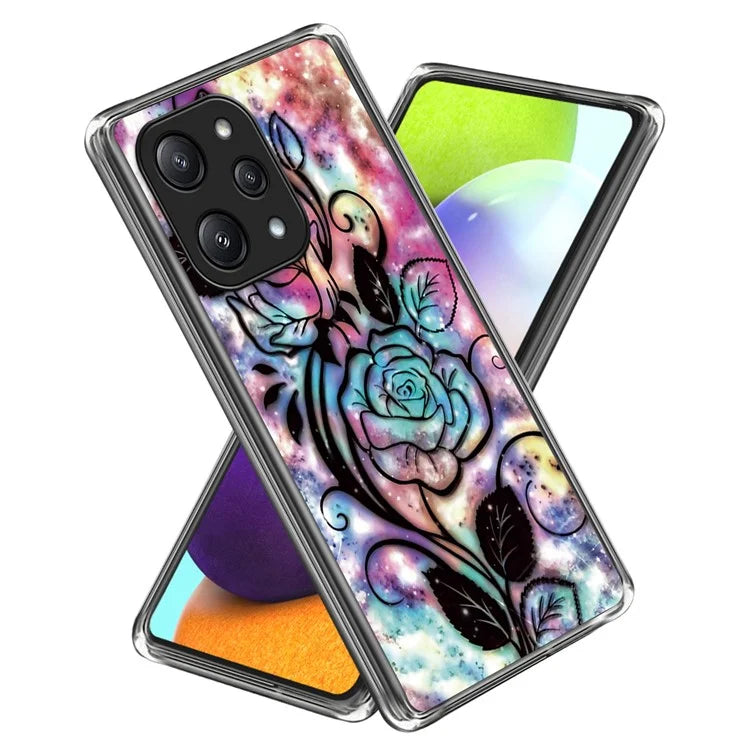 For Xiaomi Redmi 12 5G (Global) TPU Back Case Pattern Shockproof Phone Cover