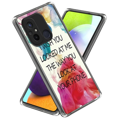 For Xiaomi Redmi 12C 4G Pattern IMD Phone Case Shockproof Protective TPU Back Cover