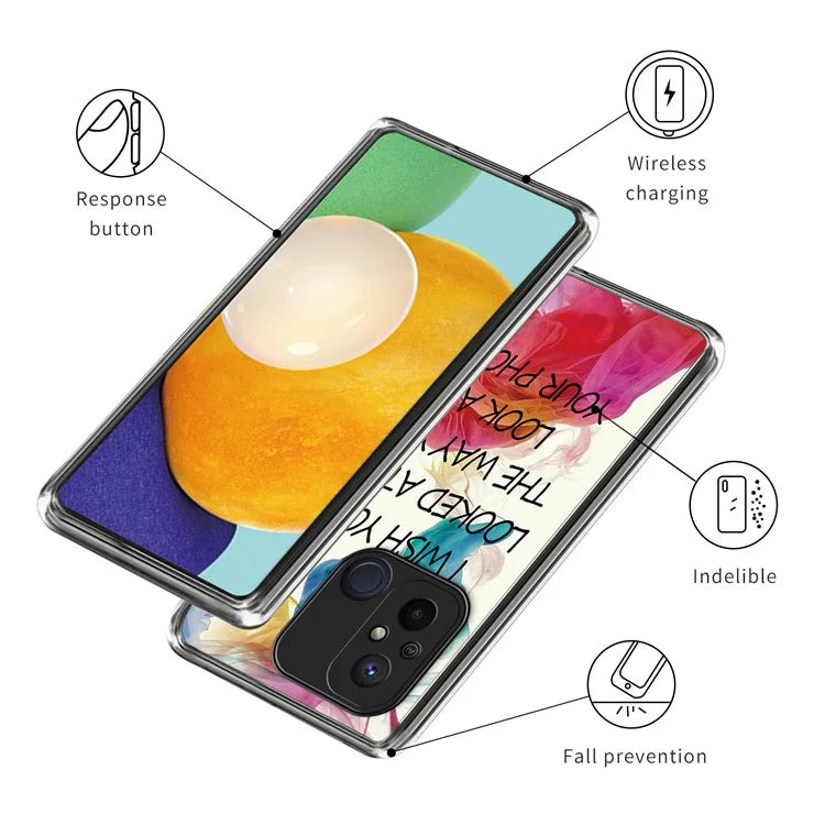 For Xiaomi Redmi 12C 4G Pattern IMD Phone Case Shockproof Protective TPU Back Cover
