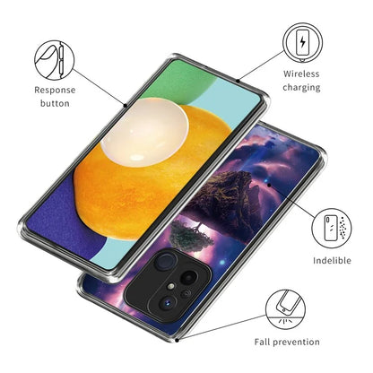 For Xiaomi Redmi 12C 4G Pattern IMD Phone Case Shockproof Protective TPU Back Cover