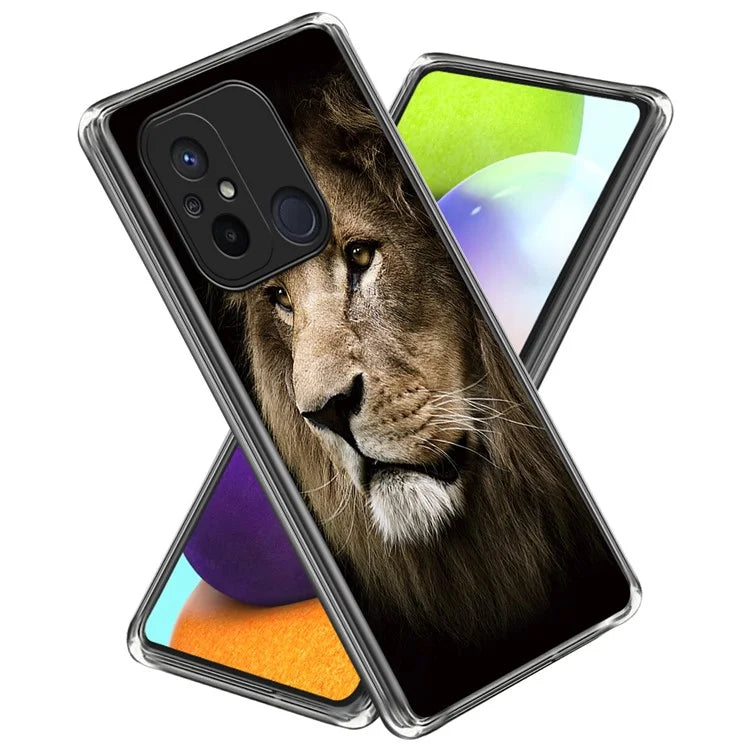 For Xiaomi Redmi 12C 4G Pattern IMD Phone Case Shockproof Protective TPU Back Cover