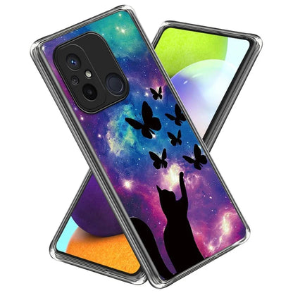 For Xiaomi Redmi 12C 4G Pattern IMD Phone Case Shockproof Protective TPU Back Cover