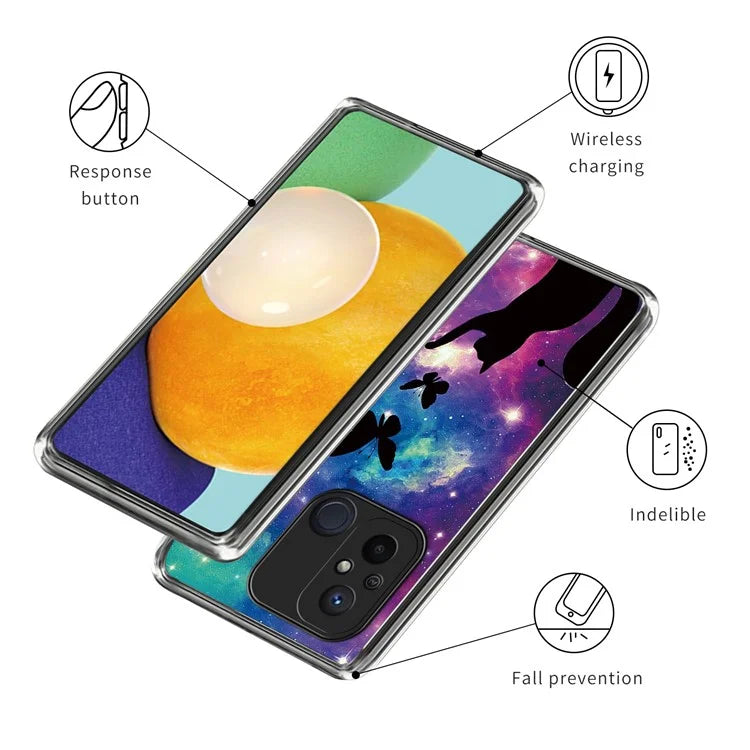 For Xiaomi Redmi 12C 4G Pattern IMD Phone Case Shockproof Protective TPU Back Cover