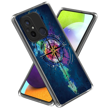 For Xiaomi Redmi 12C 4G Pattern IMD Phone Case Shockproof Protective TPU Back Cover
