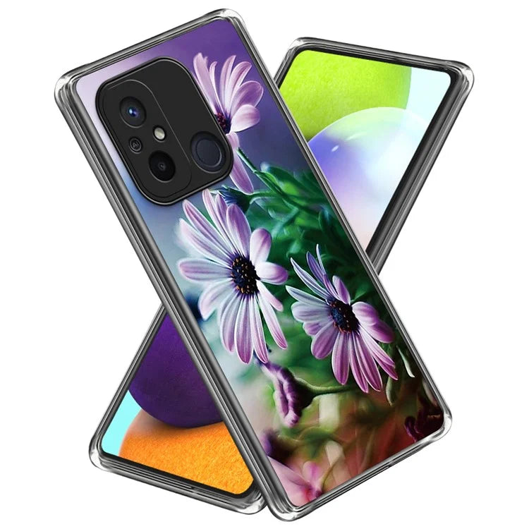 For Xiaomi Redmi 12C 4G Pattern IMD Phone Case Shockproof Protective TPU Back Cover
