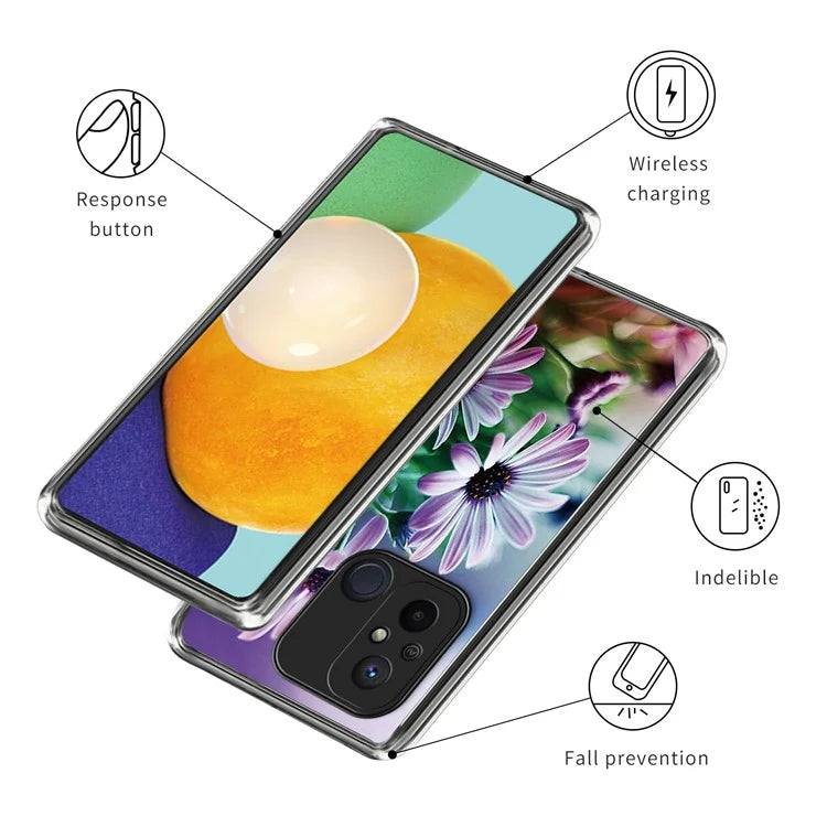 For Xiaomi Redmi 12C 4G Pattern IMD Phone Case Shockproof Protective TPU Back Cover