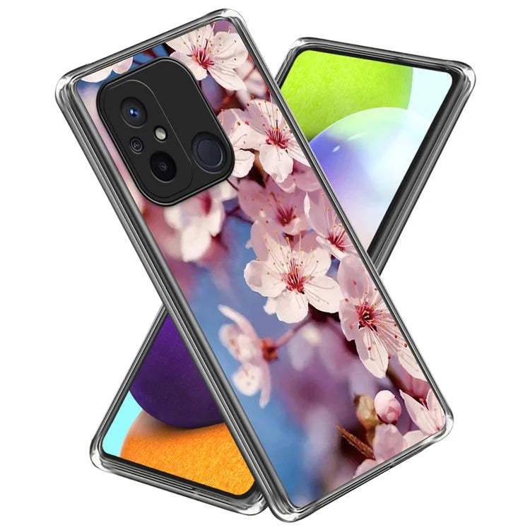 For Xiaomi Redmi 12C 4G Pattern IMD Phone Case Shockproof Protective TPU Back Cover