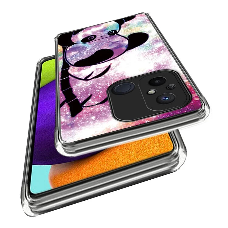 For Xiaomi Redmi 12C 4G Pattern IMD Phone Case Shockproof Protective TPU Back Cover