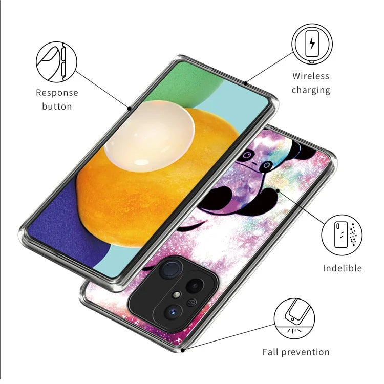 For Xiaomi Redmi 12C 4G Pattern IMD Phone Case Shockproof Protective TPU Back Cover