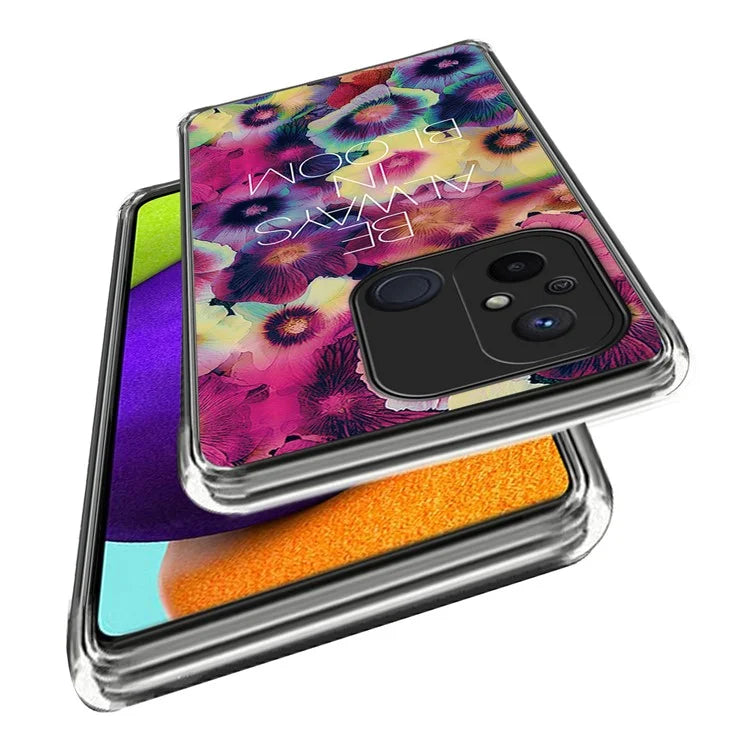 For Xiaomi Redmi 12C 4G Pattern IMD Phone Case Shockproof Protective TPU Back Cover
