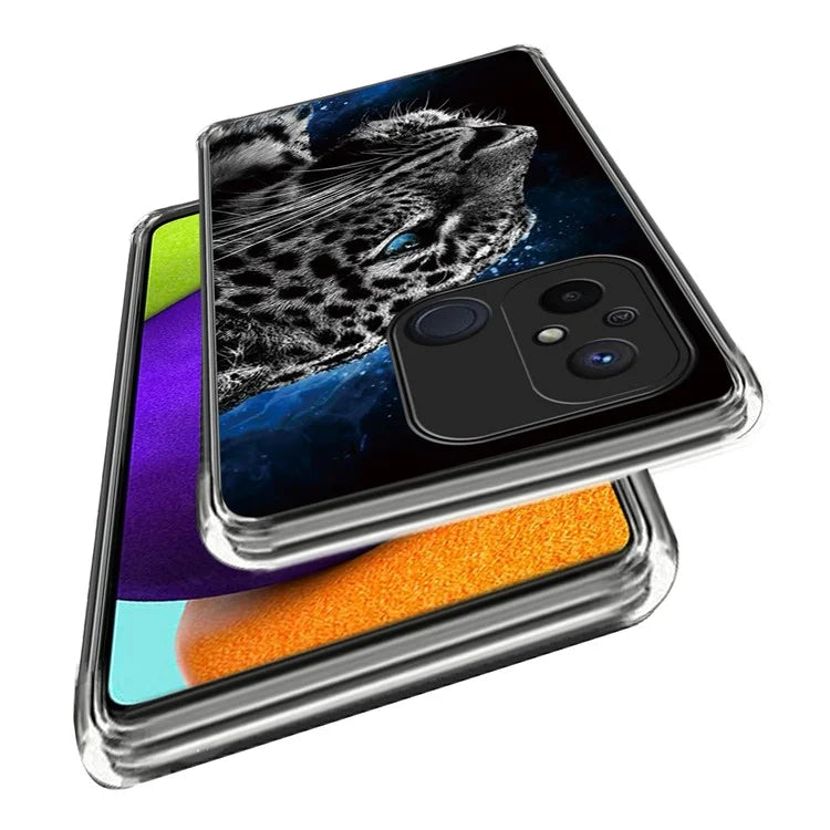 For Xiaomi Redmi 12C 4G Pattern IMD Phone Case Shockproof Protective TPU Back Cover