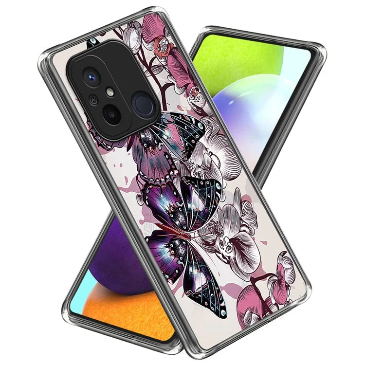 For Xiaomi Redmi 12C 4G Pattern IMD Phone Case Shockproof Protective TPU Back Cover