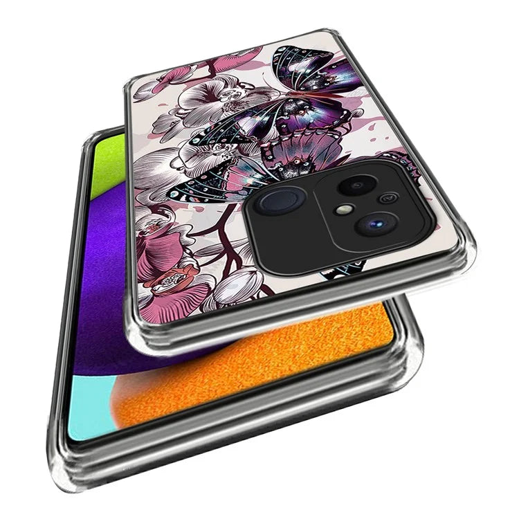 For Xiaomi Redmi 12C 4G Pattern IMD Phone Case Shockproof Protective TPU Back Cover