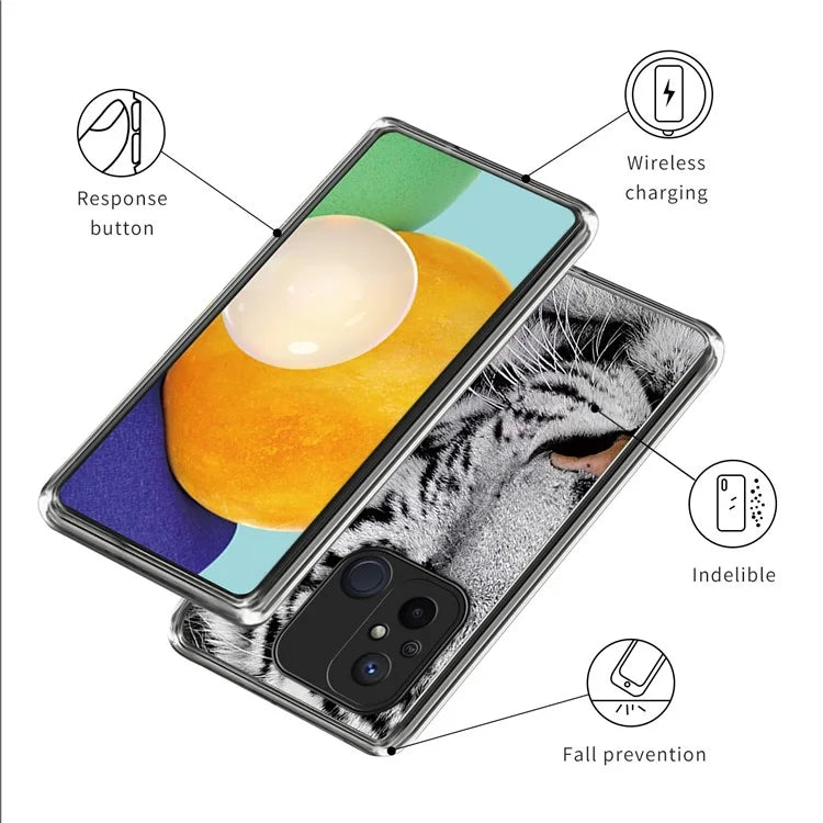 For Xiaomi Redmi 12C 4G Pattern IMD Phone Case Shockproof Protective TPU Back Cover Head