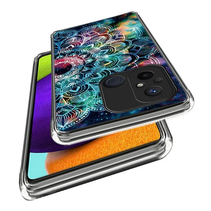 For Xiaomi Redmi 12C 4G Pattern IMD Phone Case Shockproof Protective TPU Back Cover