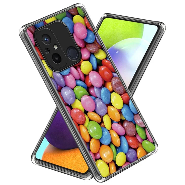 For Xiaomi Redmi 12C 4G Pattern IMD Phone Case Shockproof Protective TPU Back Cover