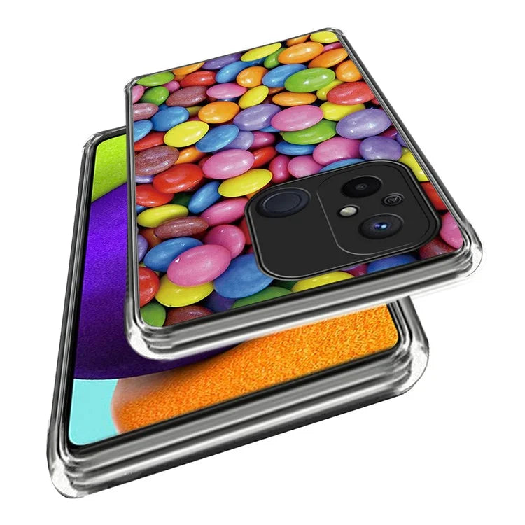 For Xiaomi Redmi 12C 4G Pattern IMD Phone Case Shockproof Protective TPU Back Cover
