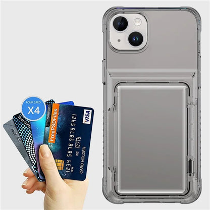 For iPhone 13 PC+TPU Phone Case Card Slot Kickstand Back Cover