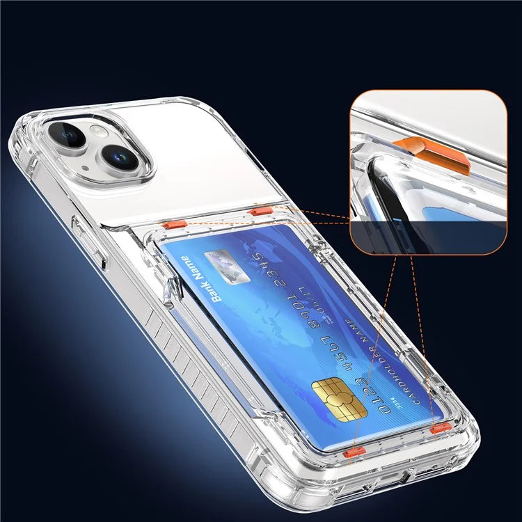 For iPhone 13 PC+TPU Phone Case Card Slot Kickstand Back Cover