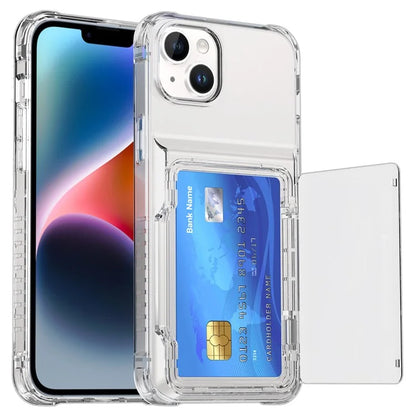 For iPhone 13 PC+TPU Phone Case Card Slot Kickstand Back Cover