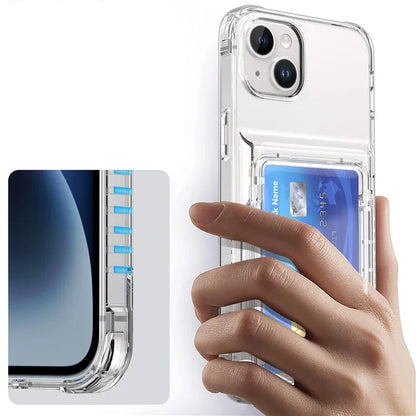 For iPhone 13 PC+TPU Phone Case Card Slot Kickstand Back Cover