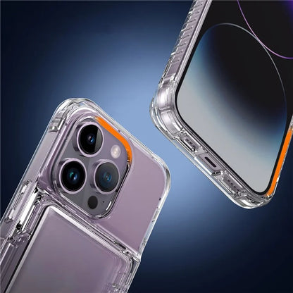 For iPhone 14 Pro Clear Phone Case TPU Frame PC Back Cover Card Slot