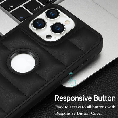 For iPhone 14 Pro Max Case Hollow Logo Phone Cover Down Jacket Design