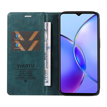 YIKATU YK-006 For vivo Y17s 4G Cell Phone Case PU Leather+TPU Litchi Texture Anti-drop Wallet Cover