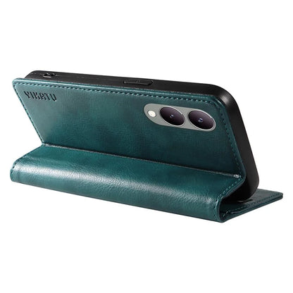 YIKATU YK-006 For vivo Y17s 4G Cell Phone Case PU Leather+TPU Litchi Texture Anti-drop Wallet Cover