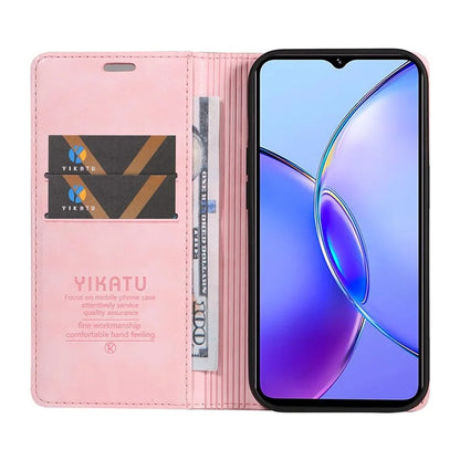 YIKATU YK-006 For vivo Y17s 4G Cell Phone Case PU Leather+TPU Litchi Texture Anti-drop Wallet Cover