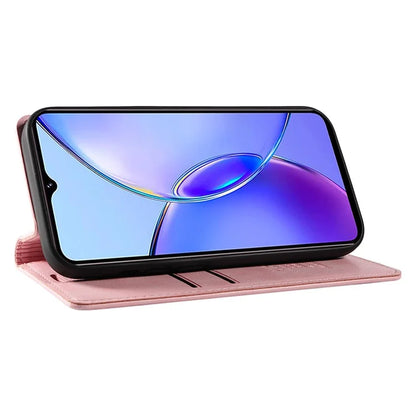YIKATU YK-006 For vivo Y17s 4G Cell Phone Case PU Leather+TPU Litchi Texture Anti-drop Wallet Cover
