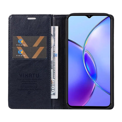 YIKATU YK-006 For vivo Y17s 4G Cell Phone Case PU Leather+TPU Litchi Texture Anti-drop Wallet Cover