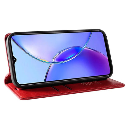 YIKATU YK-006 For vivo Y17s 4G Cell Phone Case PU Leather+TPU Litchi Texture Anti-drop Wallet Cover