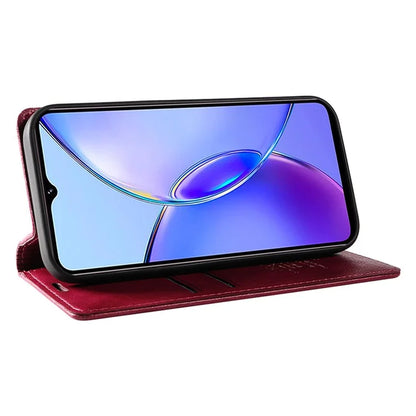 YIKATU YK-006 For vivo Y17s 4G Cell Phone Case PU Leather+TPU Litchi Texture Anti-drop Wallet Cover