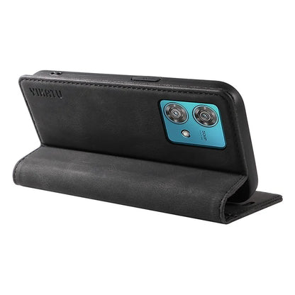 YIKATU YK-004 For Motorola Edge 40 Neo 5G Magnetic Case Skin-touch Leather Stand Wallet Phone Cover