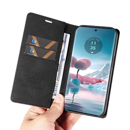 YIKATU YK-004 For Motorola Edge 40 Neo 5G Magnetic Case Skin-touch Leather Stand Wallet Phone Cover