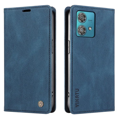 YIKATU YK-004 For Motorola Edge 40 Neo 5G Magnetic Case Skin-touch Leather Stand Wallet Phone Cover