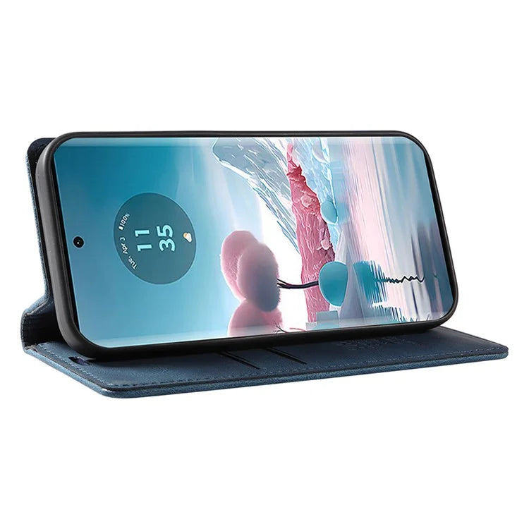 YIKATU YK-004 For Motorola Edge 40 Neo 5G Magnetic Case Skin-touch Leather Stand Wallet Phone Cover