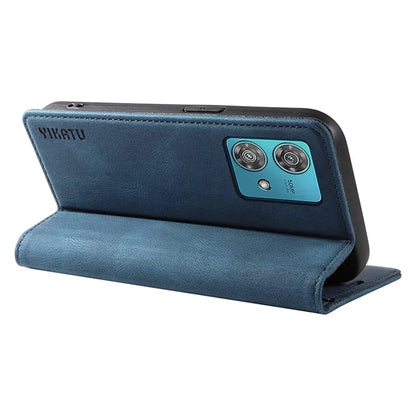 YIKATU YK-004 For Motorola Edge 40 Neo 5G Magnetic Case Skin-touch Leather Stand Wallet Phone Cover