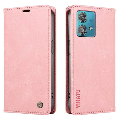 YIKATU YK-004 For Motorola Edge 40 Neo 5G Magnetic Case Skin-touch Leather Stand Wallet Phone Cover