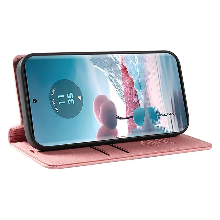 YIKATU YK-004 For Motorola Edge 40 Neo 5G Magnetic Case Skin-touch Leather Stand Wallet Phone Cover