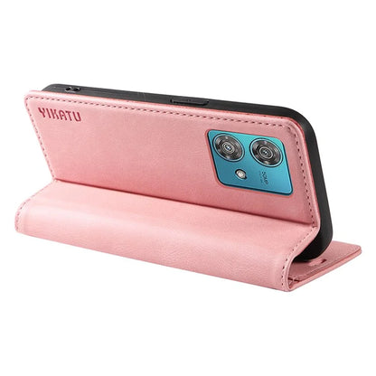 YIKATU YK-004 For Motorola Edge 40 Neo 5G Magnetic Case Skin-touch Leather Stand Wallet Phone Cover