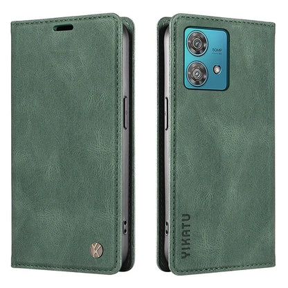 YIKATU YK-004 For Motorola Edge 40 Neo 5G Magnetic Case Skin-touch Leather Stand Wallet Phone Cover