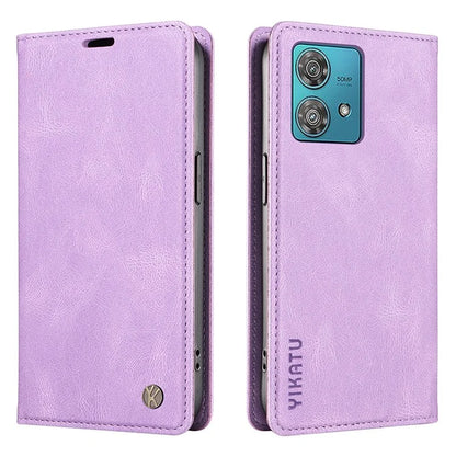 YIKATU YK-004 For Motorola Edge 40 Neo 5G Magnetic Case Skin-touch Leather Stand Wallet Phone Cover