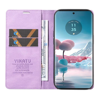 YIKATU YK-004 For Motorola Edge 40 Neo 5G Magnetic Case Skin-touch Leather Stand Wallet Phone Cover