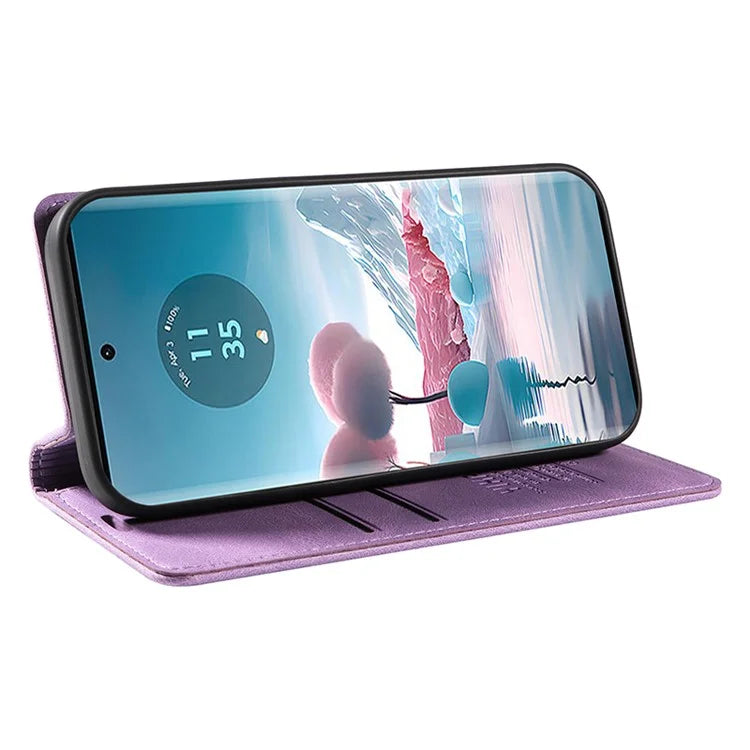 YIKATU YK-004 For Motorola Edge 40 Neo 5G Magnetic Case Skin-touch Leather Stand Wallet Phone Cover