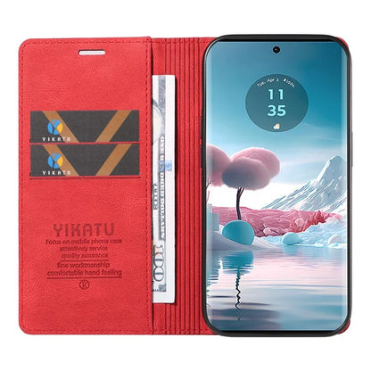 YIKATU YK-004 For Motorola Edge 40 Neo 5G Magnetic Case Skin-touch Leather Stand Wallet Phone Cover