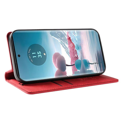 YIKATU YK-004 For Motorola Edge 40 Neo 5G Magnetic Case Skin-touch Leather Stand Wallet Phone Cover