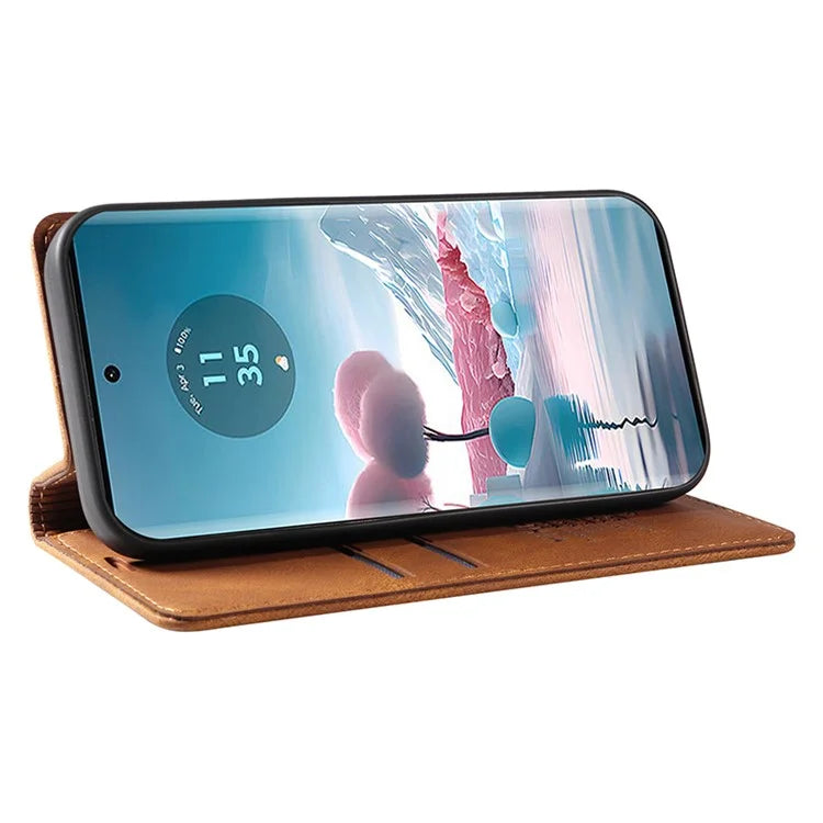 YIKATU YK-004 For Motorola Edge 40 Neo 5G Magnetic Case Skin-touch Leather Stand Wallet Phone Cover