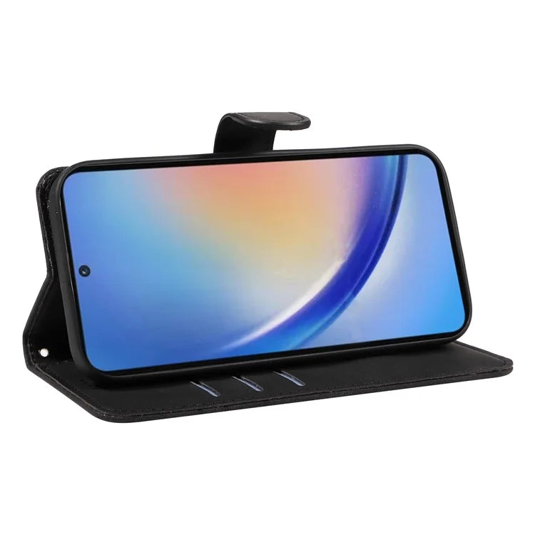 For Samsung Galaxy A35 5G Leather Case Imprinted Line Phone Wallet Cover